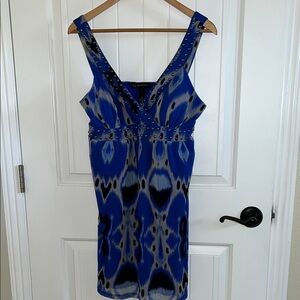 INC International Concepts Blue and Black Studded Mini Dress